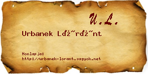 Urbanek Lóránt névjegykártya