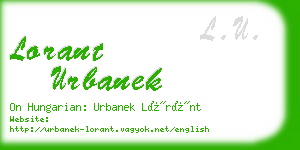 lorant urbanek business card